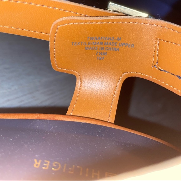 Tommy Hilfiger Cork Wedges- Cognac and Navy - Picture 3 of 6